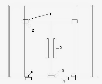 bản vẽ cửa kính bản lề sàn